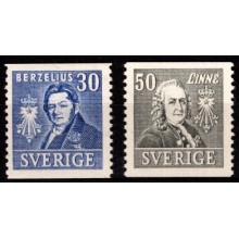 1939. Sverige. Berzelius og Linné. Postfrisk.